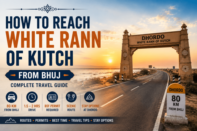 White Rann of Kutch salt desert near Dhordo reached from Bhuj