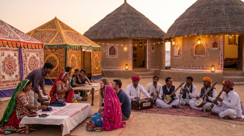 People enjoying Rann Utsav in Kutch